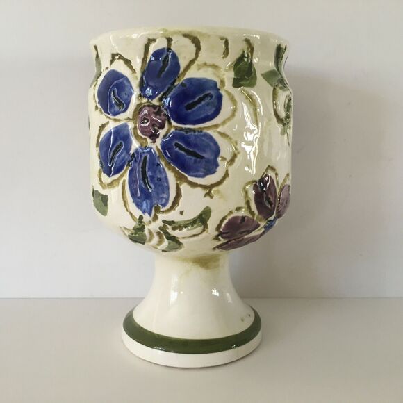 Vintage Napcoware Floral Ceramic Goblet Planter Vase Cup C-8765 Import Japan - Picture 1 of 11